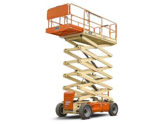 Electric slab scissor lifts and narrow access work platforms for efficient operations